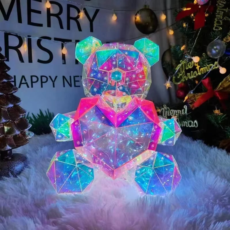 Led Light up Teddy Bear Romantic Surprise Bear Lamp Colorful Red Heart Bear Girls Birthday Valentine'S Day Xmas Christmas Gift