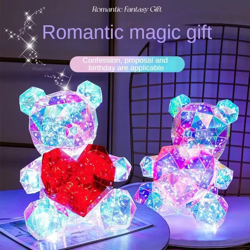 Led Light up Teddy Bear Romantic Surprise Bear Lamp Colorful Red Heart Bear Girls Birthday Valentine'S Day Xmas Christmas Gift